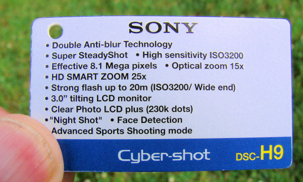 Some theories about the Sony DSC-H9 - by Tony Karp
