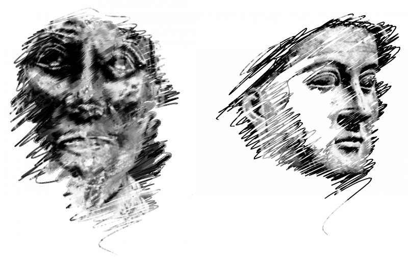 Memory of two faces - by Tony Karp